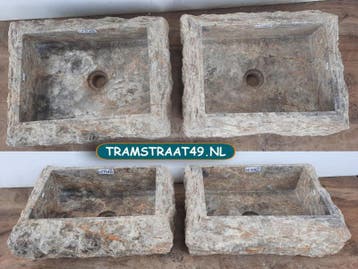 Marmer waskom | kleurmix bruin, beige, rood, wit | wasbak, Ophalen of Verzenden, Nieuw, Wasbak of Wastafel