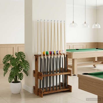 vidaXL Biljartkeu standaard Bewerkt hout 60 x 35 x 60 cm Oud, Verzenden, Nieuw