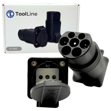 ToolLine | Type 2 naar Schuko adapter | Type 2 naar 230 V, Verzenden, Nieuw, Laadkabel