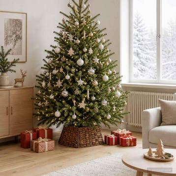vidaXL Kerstboomkraag Vierkant Bruine Was 60 x 60 x 28 cm, Verzenden, Nieuw