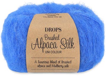 DROPS Brushed Alpaca Silk Uni Colour - 26 kobaltblauw - Wo, Ophalen of Verzenden, Nieuw