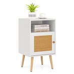 LIVSK Rotan Nachtkastje met Oplaadstation - Drie Niveaus Opb, Verzenden, Nieuw