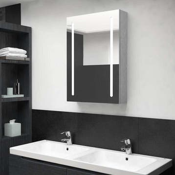 vidaXL Badkamerkast met spiegel en LED 50x13x70 cm, Verzenden, Nieuw
