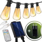 Solar Tuinslinger – 30x LED – 9,8 m – 2700K Warm Wit – Met A, Tuin en Terras, Verzenden, Nieuw, Licht-donker-sensor