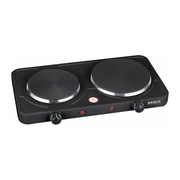 Brock Elektrische Kookplaat 2 Pits – 2500W – Compact, Witgoed en Apparatuur, Kookplaten, Ophalen of Verzenden