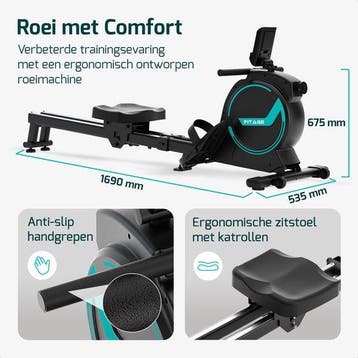 2dekans | FITAGE Roeitrainer - Roeimachine 16, Sport en Fitness, Fitnessmaterialen, Ophalen of Verzenden, Zo goed als nieuw