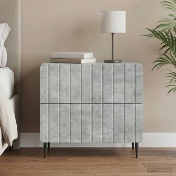 vidaXL Nachtkastje Betongrijs 62 x 34,5 x 49,5 cm Bewerkt, Minder dan 45 cm, Verzenden, Nieuw, Minder dan 55 cm