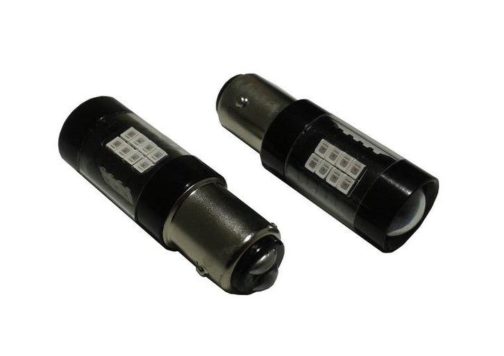 2x BAY15D-32-11smd wit-Remlicht met lens, Auto diversen, Auto-accessoires, Verzenden