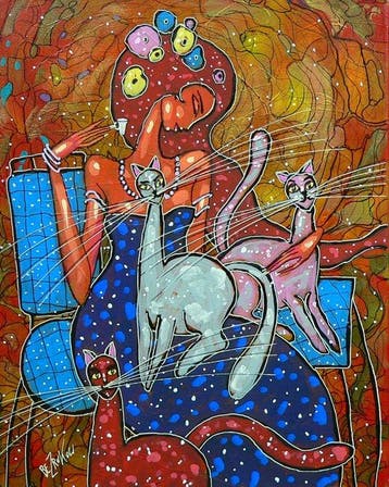 Wiktor Bezrukow - Tea with cats