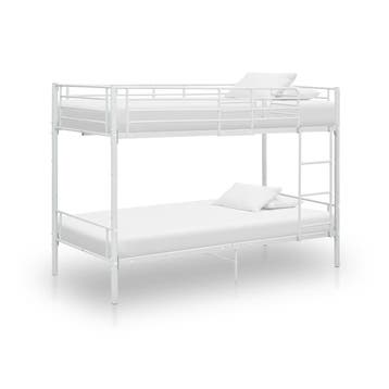 vidaXL Stapelbed metaal wit 90x200 cm, 90 cm, Eenpersoons, Verzenden, Wit