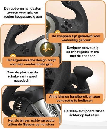 PXN - V3 Pro - Race Stuur met Pedalen & Flippers - Game, Verzenden, Nieuw
