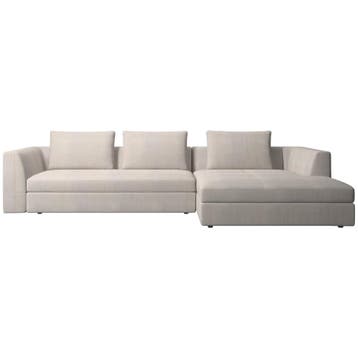 BoConcept Bank Bergamo Rechts Beige - Hoekbank - Outlet, Overige materialen, 250 tot 300 cm, Gebruikt, 100 tot 125 cm