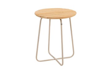 4 Seasons Verdi ronde bijzettafel teak 45 cm. - latte, Verzenden, Nieuw, Rond, Hout