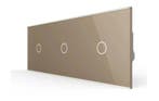 Livolo | Goud | touch | Dimmer Schakelaar – 3 Lichtknoppen, Ophalen of Verzenden, Nieuw, Schakelaar