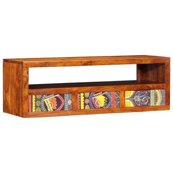 vidaXL Tv-wandmeubel 90x30x30 massief acaciahout meerkleurig, Verzenden, Nieuw