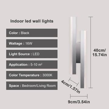 LED Wandlamp 16W Parallel Warm Wit Wit, Huis en Inrichting, Verzenden, Nieuw