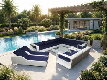 Veiling - Loungeset incl. kussens 11-delig, Tuin en Terras, Nieuw