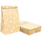 Fako Bijoux - 50 Beige Uitdeelzakjes Met Stippen - 13x8x24cm, Verzenden, Nieuw