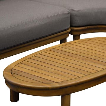 Eleganza organische hoek loungeset 3 delig hardhout, Ophalen of Verzenden, Nieuw, Hardhout