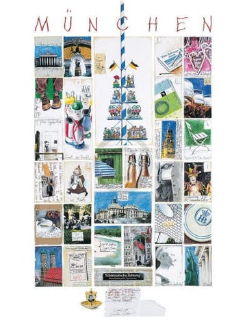 Kunstdruk Sabine Gerke - München 60x80cm, Verzenden, Nieuw