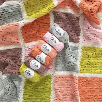 Haakpatroon byClaire Blokkendeken Ledikant Coral/Pink, Hobby en Vrije tijd, Breien en Haken, Ophalen of Verzenden, Nieuw, Breien of Haken