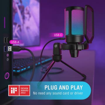 FIFINE Ampligame USB Microfoon voor Gaming & Streaming met P, Verzenden, Nieuw