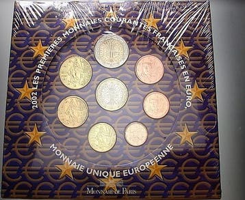 3,88 Euro,munten set 1 Cent-2 Euro 2002 Frankreich Republik, Postzegels en Munten, Munten | Europa | Euromunten, Verzenden
