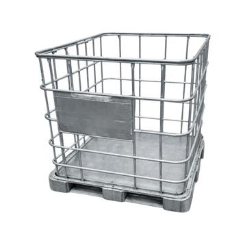 IBC kooi ijzeren pallet IBC013, Zo goed als nieuw