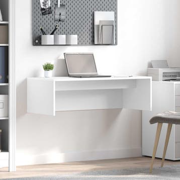 vidaXL Wandbureau Wit Bewerkt hout 100 x 45 x 30 cm, Huis en Inrichting, Verzenden, Nieuw