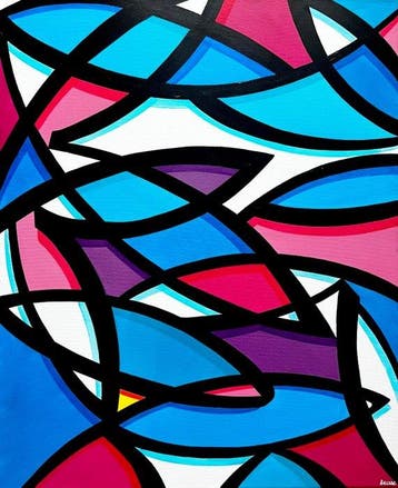 Belzac (1984) - Ocean waves, Antiek en Kunst, Kunst | Schilderijen | Modern