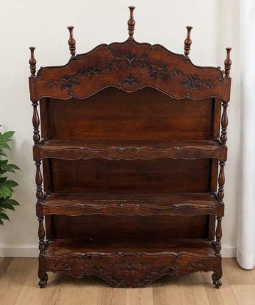 Boekenkast - Walnoot - Louis XV-stijl