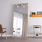 Staande Lichaamsspiegel 180×80 cm – Goudkleurig Versterkt Gl, Huis en Inrichting, Verzenden, Nieuw