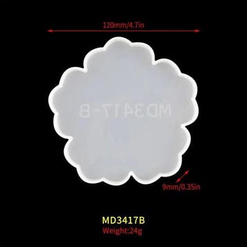 Siliconenmal onderzetter glazen bloemvorm epoxy resin 16 cm, Hobby en Vrije tijd, Ophalen of Verzenden, Nieuw