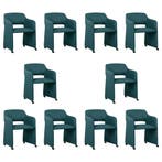 Set van 10 Leren eetkamerstoelen Icon - Toledo Turquoise, Huis en Inrichting, Stoelen, Ophalen of Verzenden, Nieuw, Leer