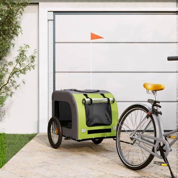 vidaXL Hondenfietstrailer oxford stof en ijzer groen en, Verzenden, Nieuw