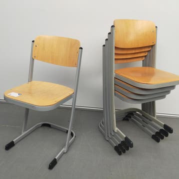 VS stevige houten schoolstoel / stapelstoel - beuken (alleen, Huis en Inrichting, Stoelen, Ophalen of Verzenden, Nieuw