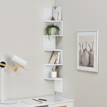 [en.casa]® Design wandplank - planken - wit model 4, Huis en Inrichting, Woonaccessoires | Wandplanken en Boekenplanken, Verzenden