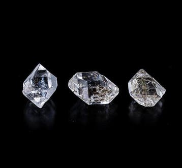 Zeer zeldzaam lot van 3 Herkimer-diamanten — 5,20 karaat