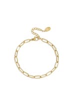 Schakelarmband basic Stainless Steel - Goudkleur, Sieraden, Tassen en Uiterlijk, Armbanden, Verzenden, Nieuw