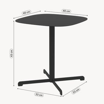 Bijzettafel Foggia tuintafel 40x40x43 cm antracietgrijs casa, Verzenden, Nieuw