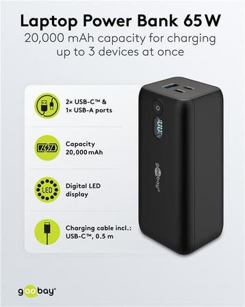 Laptop Powerbank 20.000 mAh Snellader, Ophalen of Verzenden, Nieuw