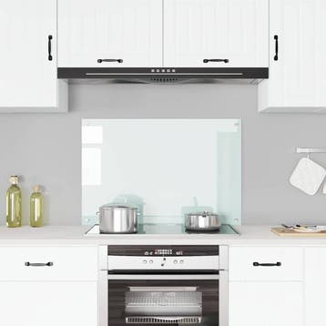 vidaXL Spatscherm keuken 90x60 cm gehard glas melkwit, Huis en Inrichting, Verzenden, Nieuw