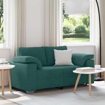 vidaXL Loveseat Donkergroen 160 cm Stof, Huis en Inrichting, Banken | Bankstellen, Verzenden, Nieuw, Stof, 150 tot 200 cm