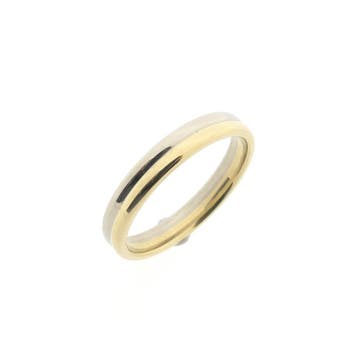 Bicolor gouden (trouw)ring, Gebruikt, 20 of groter, Heer, Ophalen of Verzenden