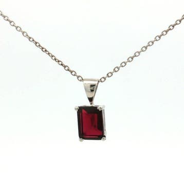 Zonder minimumprijs - Hanger Zilver - 2.15ct. tw. Granaat -
