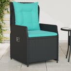 vidaXL Liggende tuinstoelen 2 stuks zwart polyrotan, Tuin en Terras, Tuinstoelen, Verzenden, Nieuw, Rotan