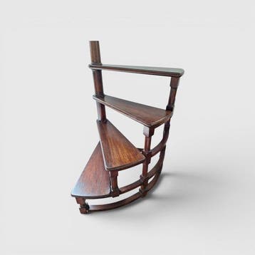 Trapje - Hout - Bibliotheektrapje, Antiek en Kunst