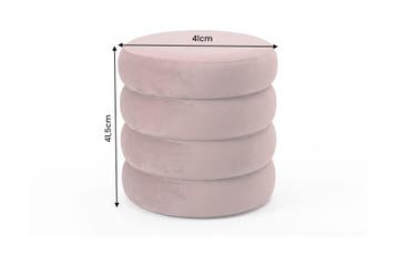 Kruk VOGUE 40cm rond bekleed met opbergruimte fluweel rosé, Ophalen of Verzenden, Nieuw