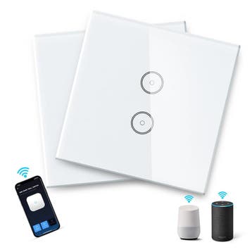 Lichtschakelaar - Wandschakelaar - Lichtknop - 2 stuks - Wit, Verzenden, Zo goed als nieuw