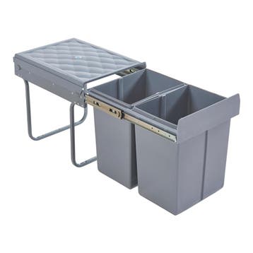 Inbouw prullenbak Froland 2x20 liter 48x34x42 cm grijs [en.c, Huis en Inrichting, Woonaccessoires | Prullenbakken, Verzenden, Nieuw